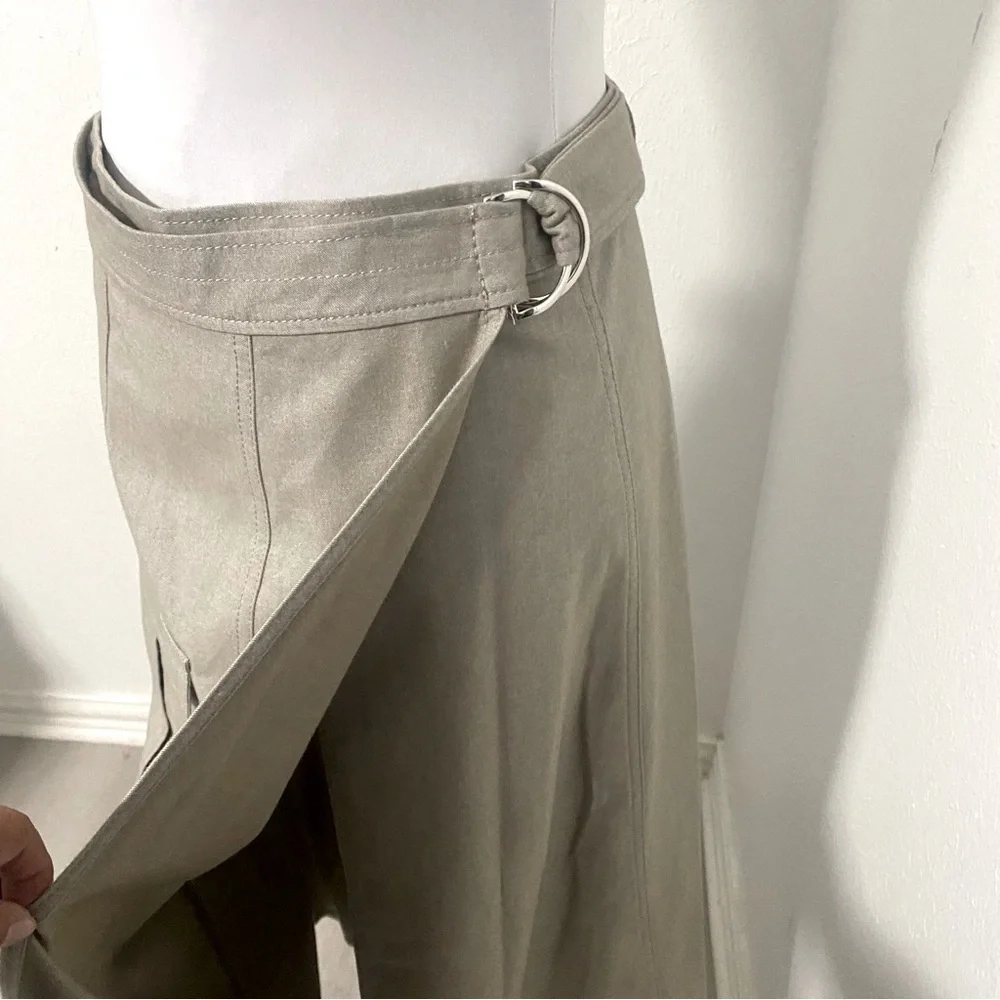 Zara NWT Beige High Waisted Cargo Midi Wrap Skirt Y2K Dress Up or Just Casual